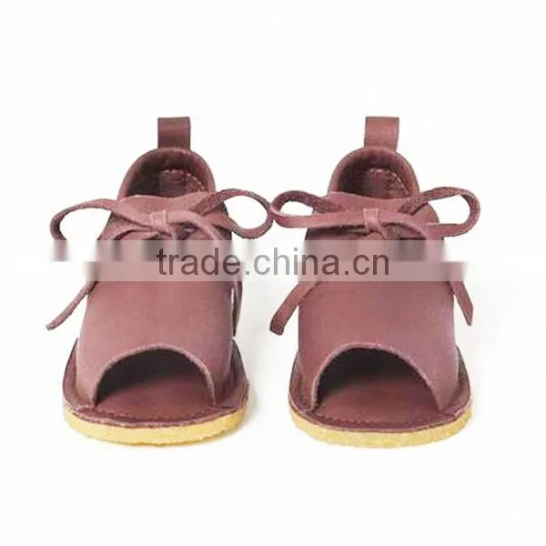 Guangdong Wholesale Shoe Soft Leather Baby Gladiator Sandals photo-3