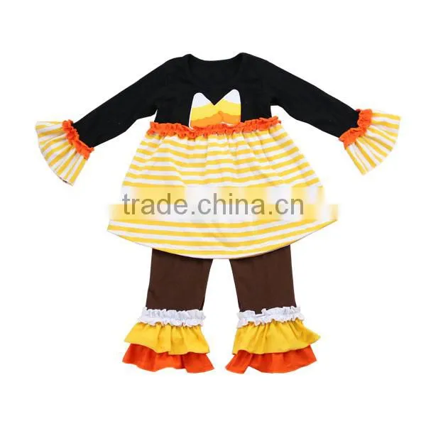 Cotton Orange Baby Girl Halloween Icing Ruffle Sets Costume Halloween Outfit Clothing photo-6
