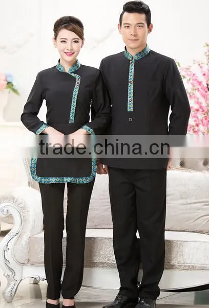 2016 OEM Factory Sexy Coffee Store Waitress Uniform / Modern Hotel Uniform for Woman Wholesale photo-5