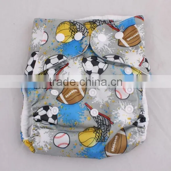 Sweet New Reusable Washable Baby Cloth Diaper Nappy Printing Football