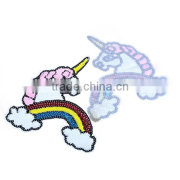 PVC Iron On Patches Multicolor Unicorn Rainbow Embellishment Findings photo-3
