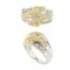 Custom Trendy Sterling Silver Engagement and Wedding Rings With Yellow and White Gold Plating