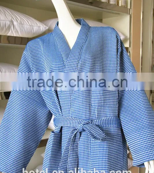 Yarn Dyed Waffle Bathrobe,factory Wholesale Bathrobe for Four Season Hotel,cotton/polyester Waffle Bathrobe photo-3