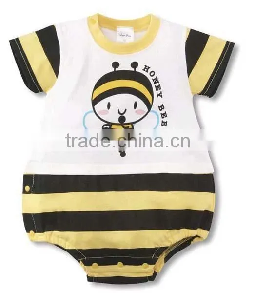 2016 Cartoon Animals Dot Printed Short Sleeve Pure Cotton Baby Romper photo-3