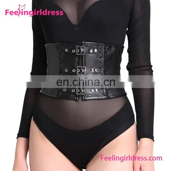 Handcrafted 8 Steel Boned 3 Buckles Women Leather Corset Belts