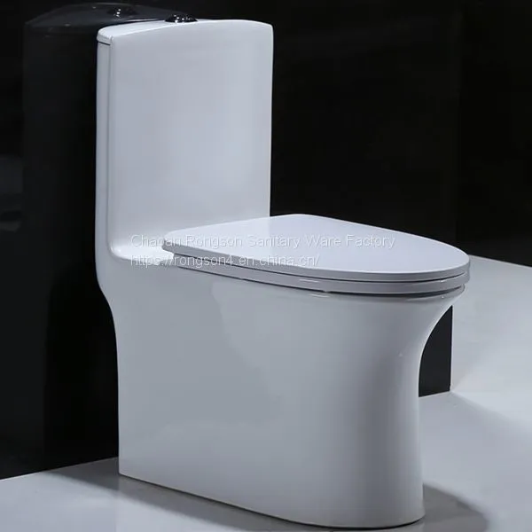 Chinese Manufacturer Wholesale Ceramic Elegant One Piece Siphonic Toilet With High Quality Soft Closed Seat Cover photo-2