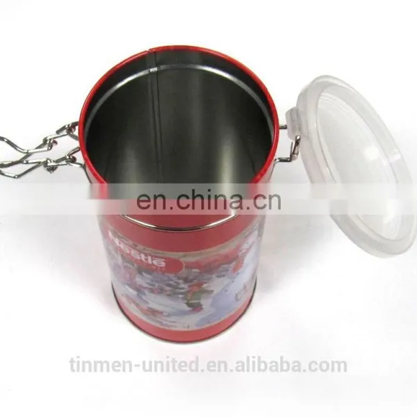 Round Hinged Coffee Tin Can,coffee Tin Packaging Box photo-2