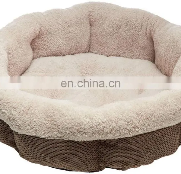 High Quality Round Pet Bed Soft Plush Fabric Dog Bed Washable Warming Bed for Pets photo-5