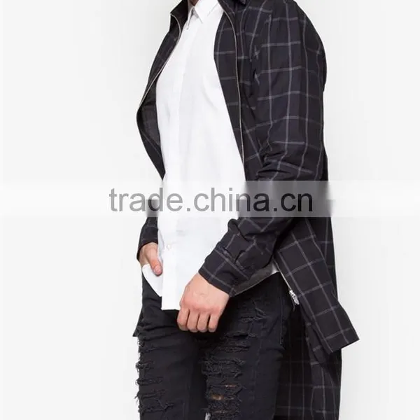2016 Long Winter Jackets for Men Latest Fashion Plaid Jackets photo-3