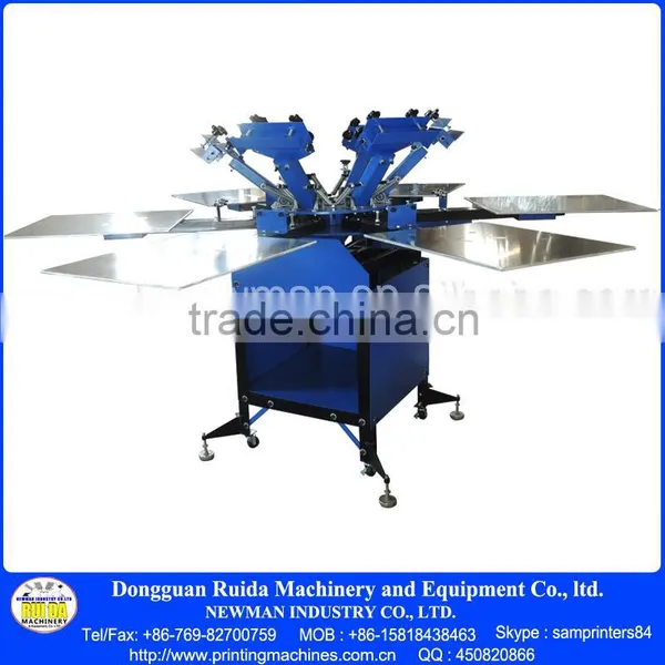 Manual Floor Model Double Rotary 6 Color 6 Station Silk Screen Printing Machine Press DIY T-shirt Printer photo-2