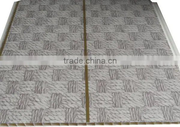10'' Width New Style Trinidad Pvc Ceiling Panel & Wall Panel With Sivler Strip,middle Groove G130 photo-5