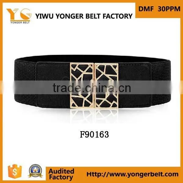Fashion Black Wide Lady Coat Decoration OEM Women Elastic Belt