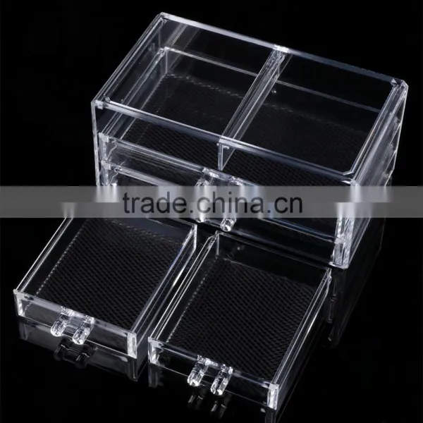 New ACEVIVI Acrylic Clear Makeup Cosmetic Drawers Grids 2 Tiers Display Desktop Home Storage Cosmetics Containers OS004876 photo-2