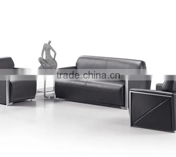 S-53 Leather Stainless Steel Fram High Quality Office Sofa photo-2