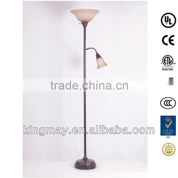Antique Torchiere Floor Lamp With Rockerarm Reading Light photo-4