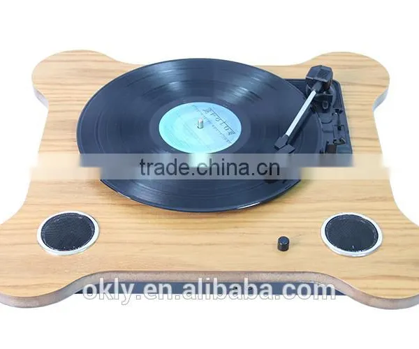 2016 Modern Belt Driven Turntable Wooden Record Player Retro Gramophone With USB Recording