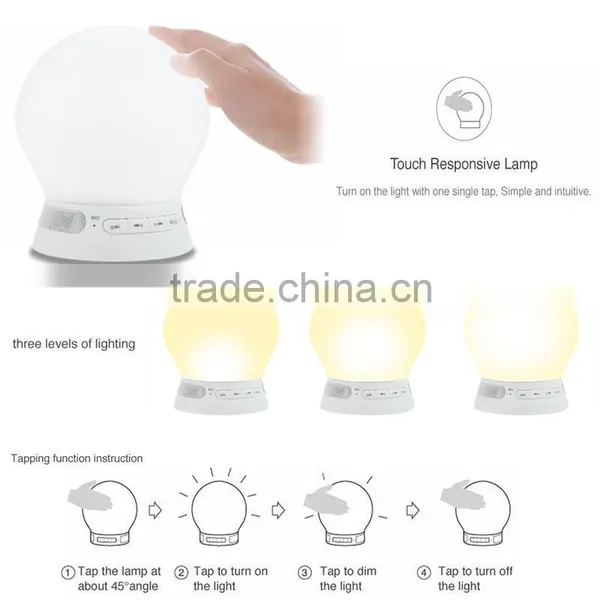 Portable Mini Bluetooth Speaker Night Lamp With Alarm Clock Function photo-3