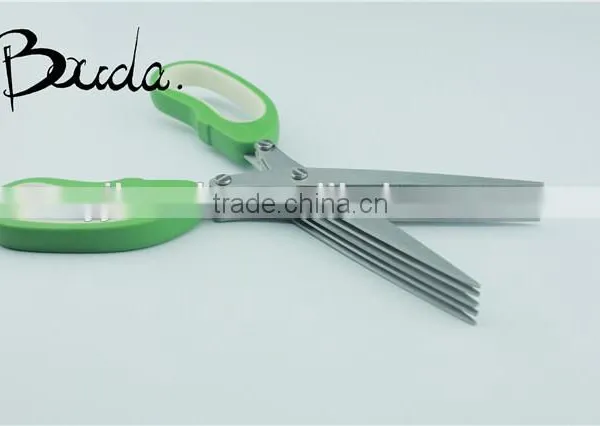 5 Blade Stainless Steel Multifunction Herb Scissor/ Kitchen Scissors BD-S1619 photo-2