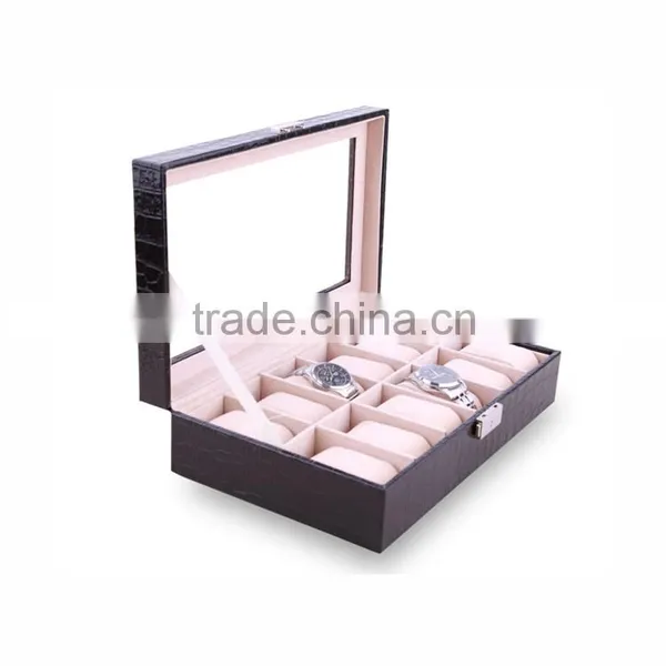 Wholesale High Quality Wooden 24 Slots Leather Wrap Watch Display Box photo-5