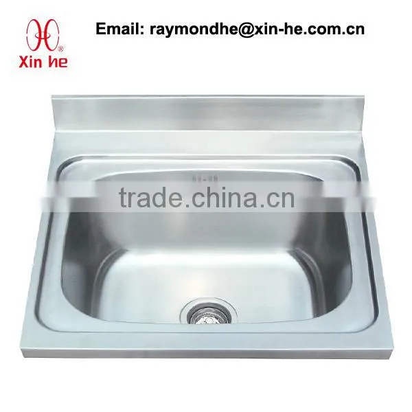 Europe Commercial Kitchen Catering Sink Scullery Basin With Splashback, Portable Stainless Steel Compartment Sink for Restaurant photo-4