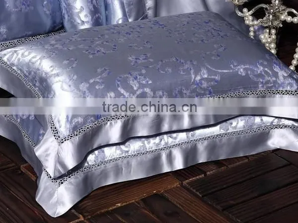 100% Silk Bedding Set With Silvery Grey Light Purple photo-5