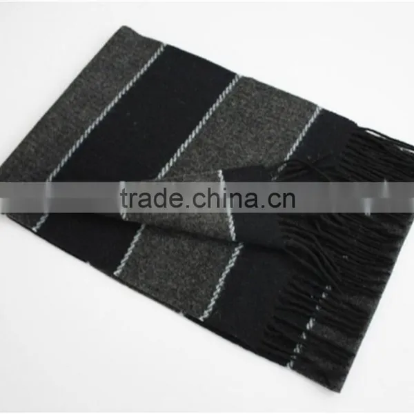 Yarn Dyed Plain Wool Scarf With Fringe photo-4