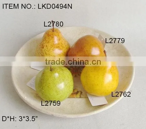 Real color artificial foam pear fruits in assorted size and shapes for display decoration