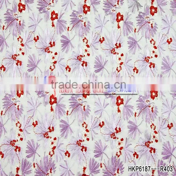 2017 In Style Fashion Embroidery Designs 50-51inch Width Polyester Mesh Fabric With Colorful Emboridery Thread photo-3