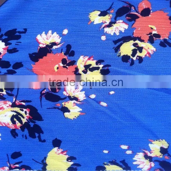 Best Selling Summer Fashion Soft 100% Printed Rayon Crinkle Fabric