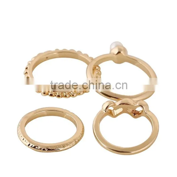 Yellow Gold Wedding Joint Armor Knukle Ring Sets Settings Without Stones photo-2