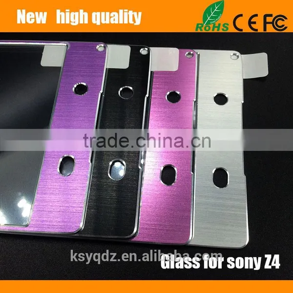 2.5D Titanium Alloy Brushed Metal Tempered Glass Screen Protector Guard for SONY Z4 Front + Back photo-3