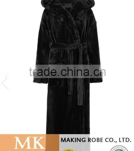 Ladies Hooded Luxury Fleece Dressing Gown photo-5
