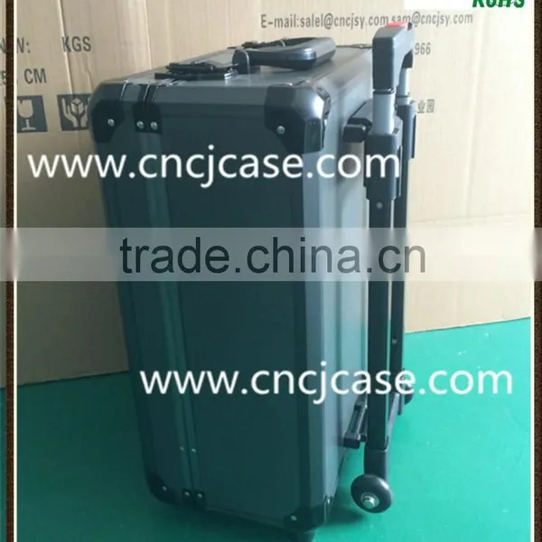Suitcase-style Fashion Black Custom Design With Locks Aluminum Trolley Case photo-3