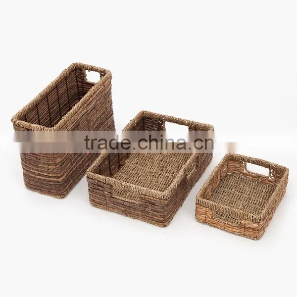 Natural Seagrass and Banana Leaf Interwoven Storage Basket Quality Choice photo-2