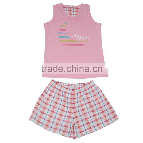 Kevince Ladies Jersey Short Homewear Pyjamas Knitting Woman Clothing Nightwear Sleepwear MOQ2000sets photo-4