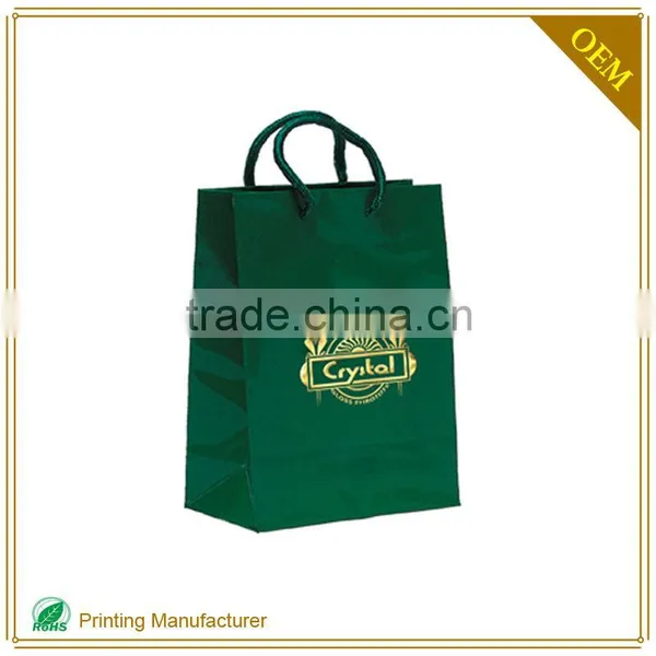 Purple Luxury Paper Hand Bag Shopping Packaging Gold Logo Custom Printing photo-4