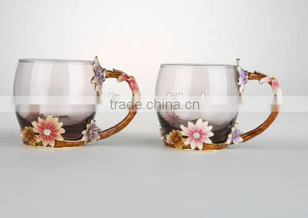 Popular Daisy Design Pewter Enamel Water Cup Roro Brand photo-2