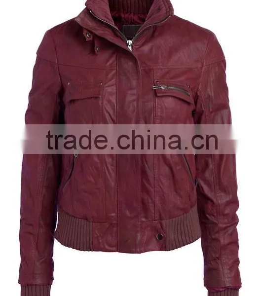 Ladies Fashion Leather Jacket & Rib Style Fashion Wear photo-3
