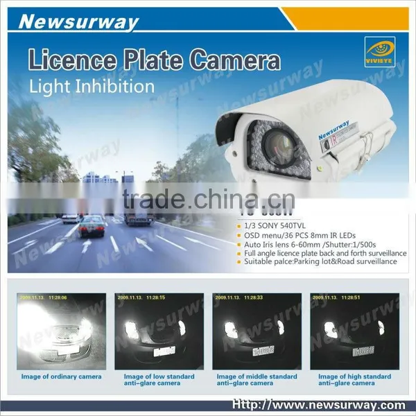 High Tech Double Scan SONY CCD 960H Car License Plate Recongnition Camera With White Light for Packing Lot photo-2