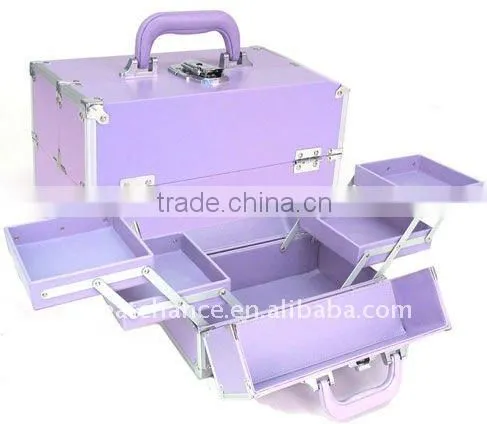 Purple Makeup Train Case