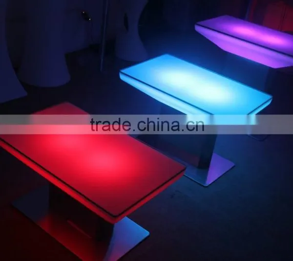 Led Glass Top Stone Base Dining Table photo-3
