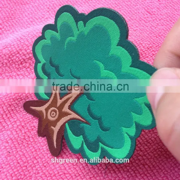 Laser Cut Tree Design Woven Patches With Iron on Back photo-4