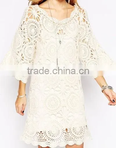 Sexy Women Crochet Sheer Lace Tops Sheer Vest Ladies Knitted Blouses photo-4