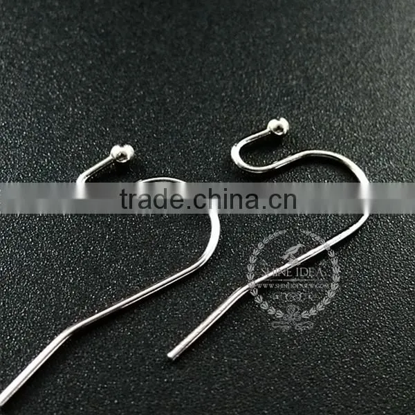 12*21mm Brass Plated Rhodium Kidney Earrings Hoop DIY Jewelry Findings Supplies 1702078 photo-2