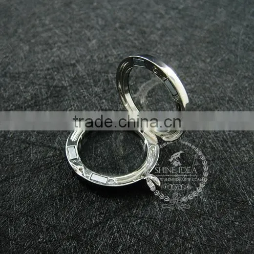 30mm Silver Plated Alloy Round Photo Locket Vintage Style Fold Photo Locket Pendant Charm 1112018 photo-3