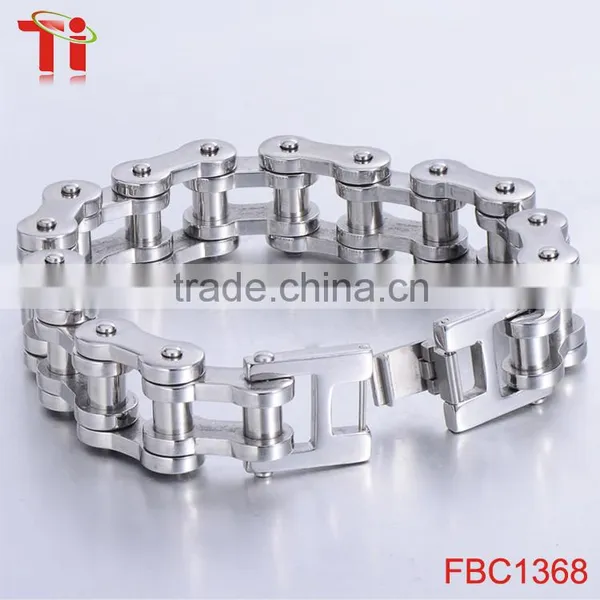New Men's 316L Stainless Steel Motorcycle Bicycle Chain Biker Bracelet Bangle 13mm 8.5'' photo-5