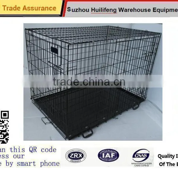2 Door Pet Cage Folding Dog Cat Crate Cage Kennel W/ABS Tray photo-2
