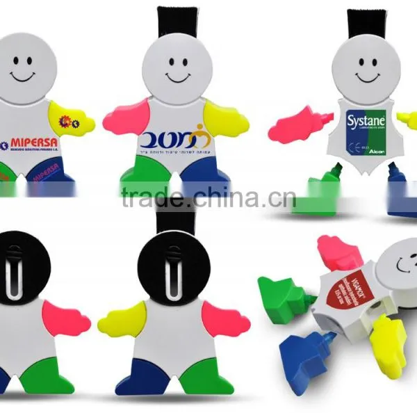 4 Color Round Shaped Highlighter Pen Set/promotional Gifts/new Designed Novelty Highlighter photo-6
