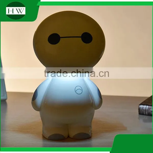 Large Plastic Cartoon Baymax Usb Charging Charge Foldable Folding Telescopic Led Reading Desk Table Night Latern Lamp Light photo-4