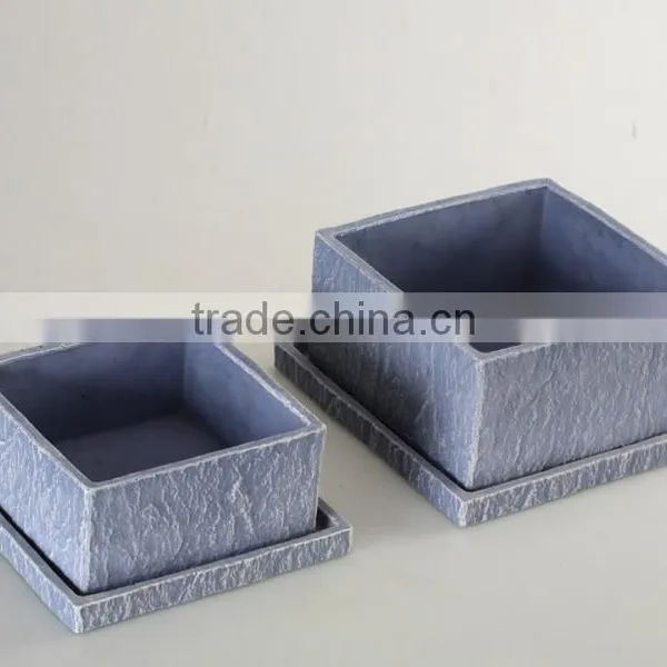 Hot Selling Modern Outdoor Garden Fiberglass Flower Pot Holder photo-2